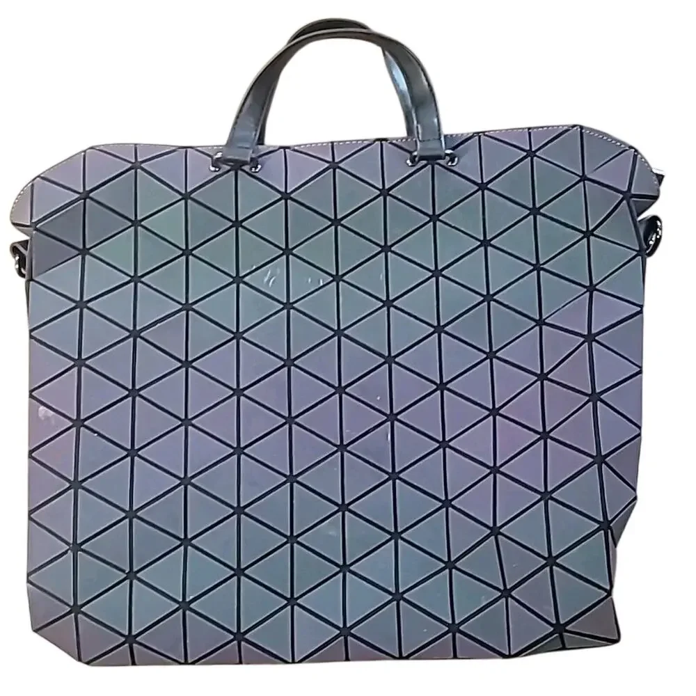 Luxshe Color Changing Prism Holographic Laptop Bag Futuristic Avante Garde Geo